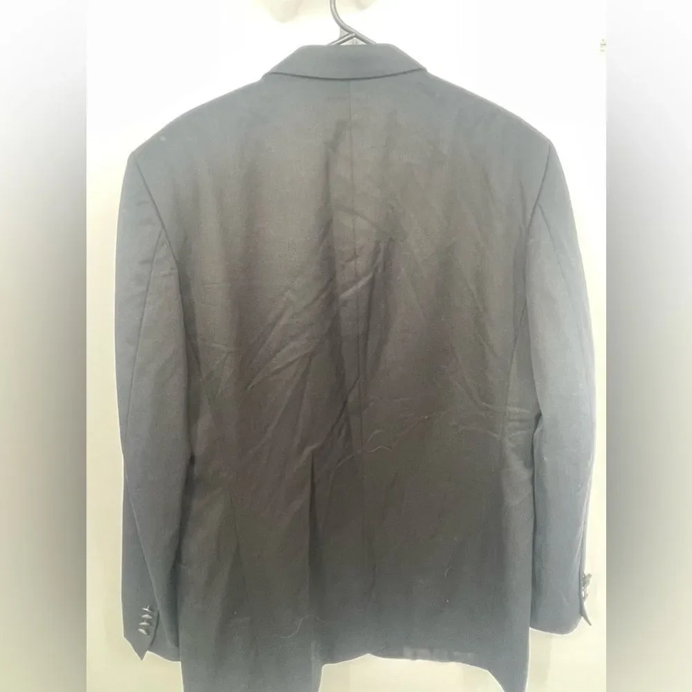 Albert Nipon Classic Navy Blue Blazer with‎ Gold Buttons  Suit  size 40L K-04